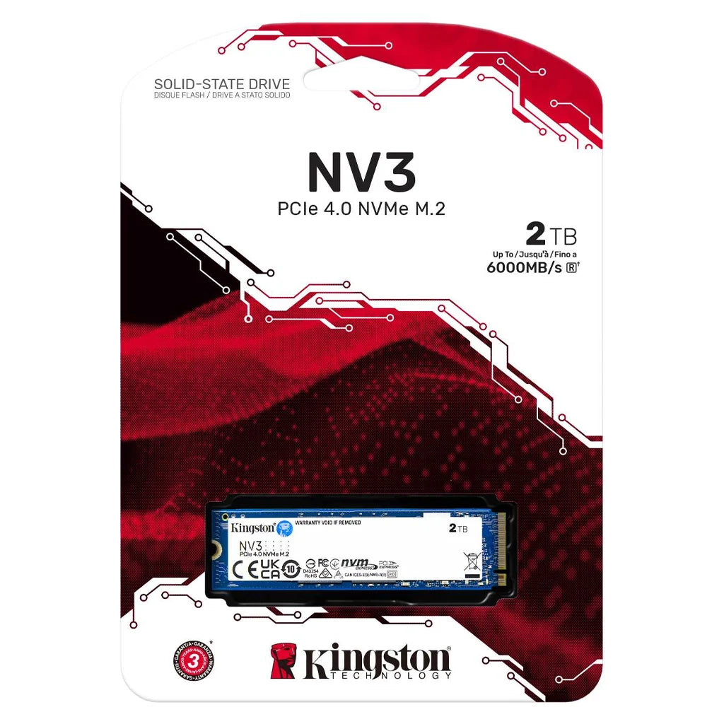 Kingston NV3 2TB NVMe SSD Gen4 Upto 6000Mb/s-SNV3S/2000G Kingston NV3 2TB NVMe SSD Gen4 Upto 6000Mb/s-SNV3S/2000G